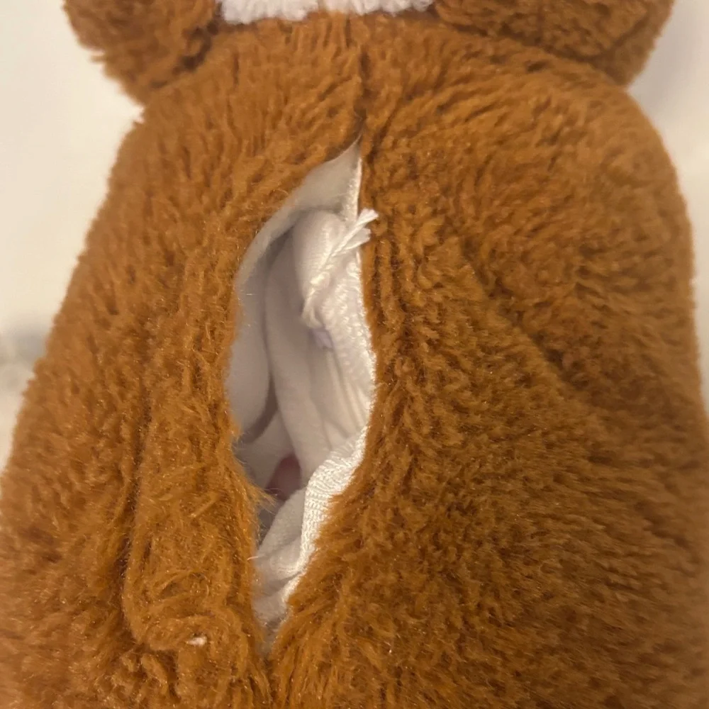 Bear Factory Love-Themed Plush Dog Toy Pair - Brown and Gray